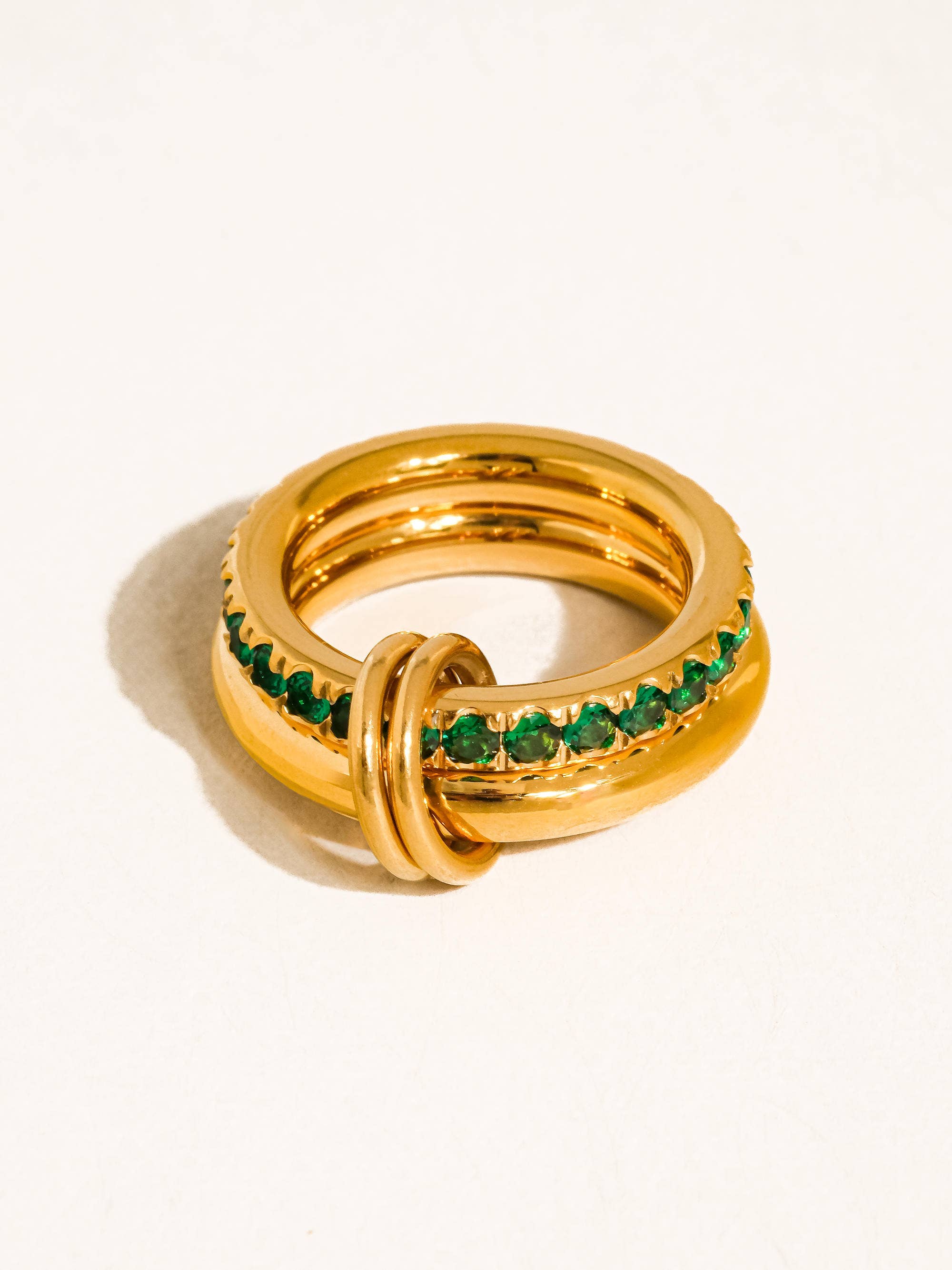 Justine 18K Gold Non-Tarnish CZ Double Hoop Ring