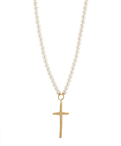 Pearl Cross Necklace