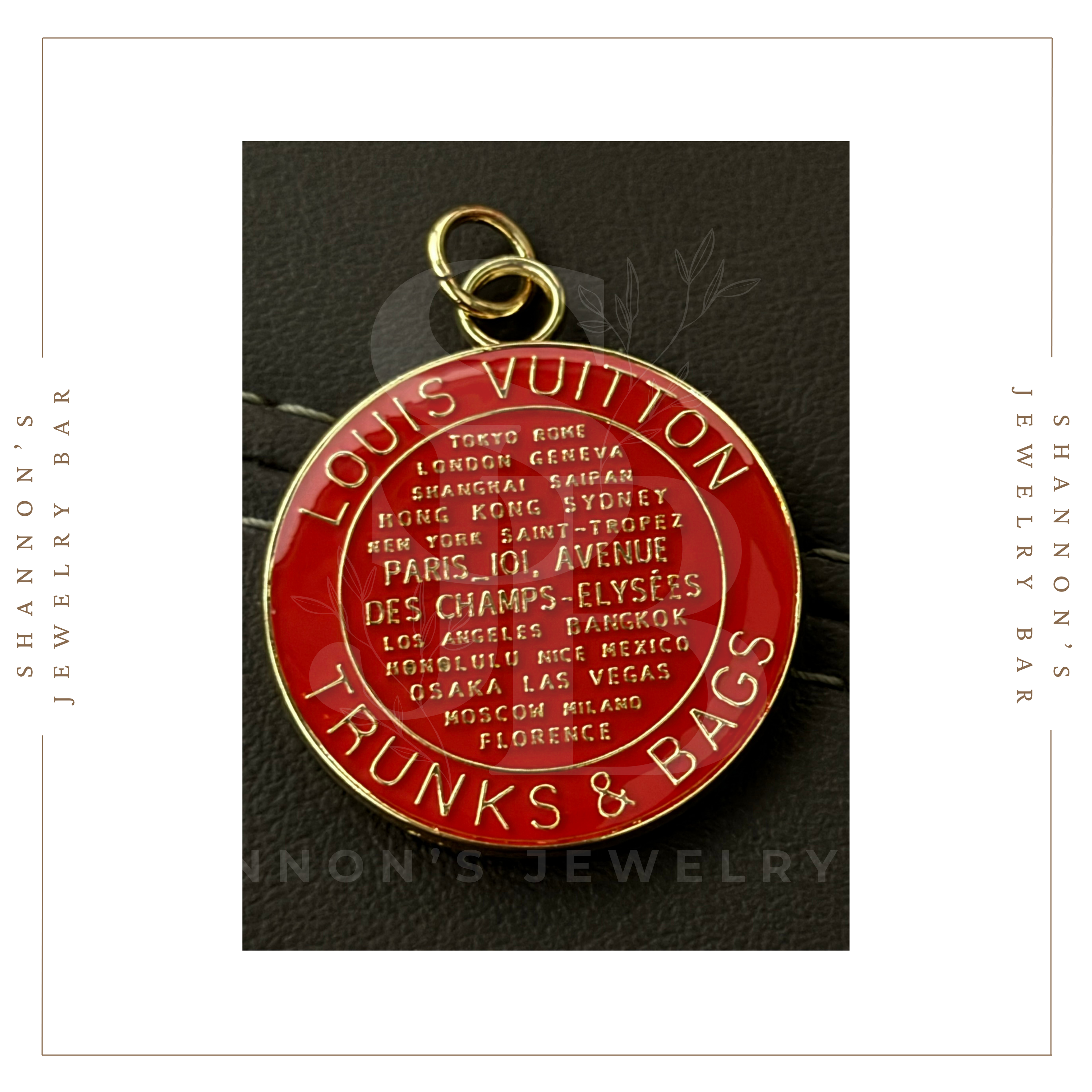 Louis Vuitton Charm Zipper Pull LV Enamel Trunks & Bags Tag