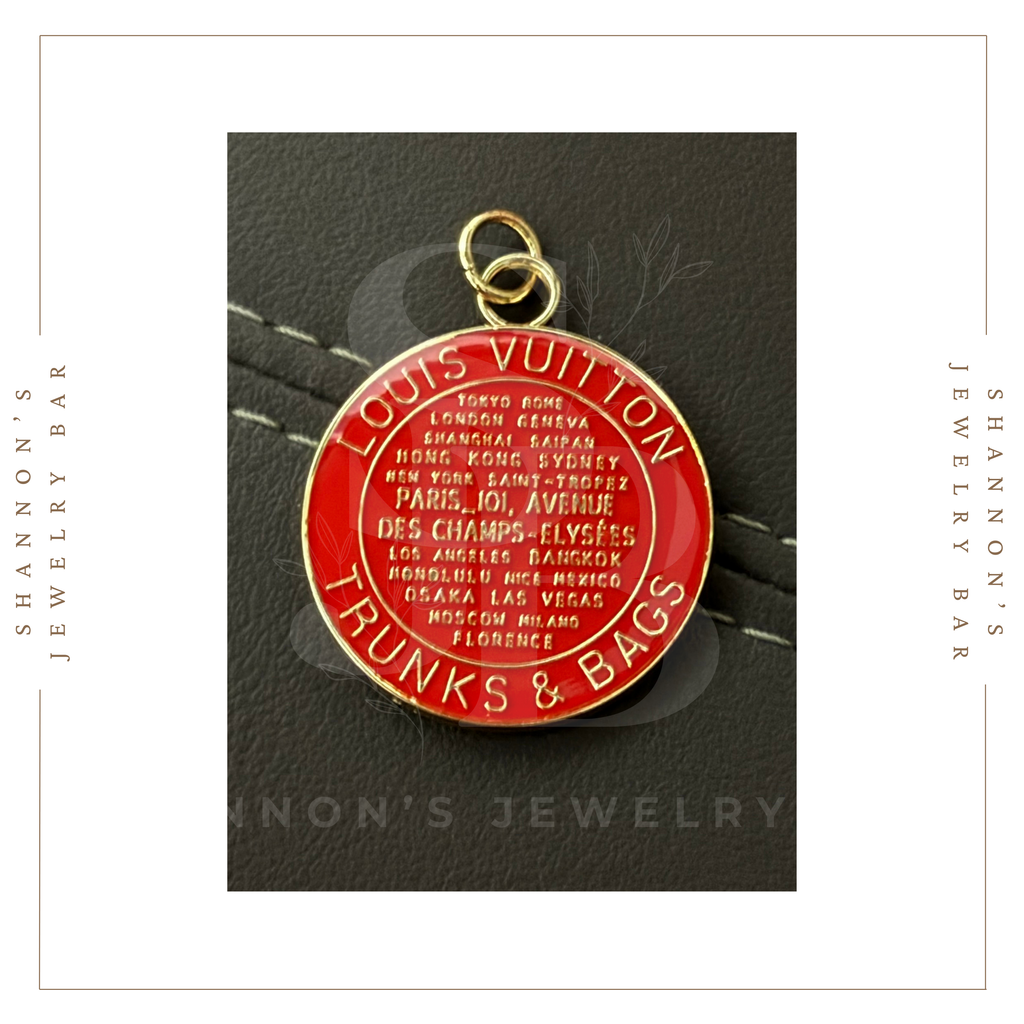 Louis Vuitton Charm Zipper Pull LV Enamel Trunks & Bags Tag