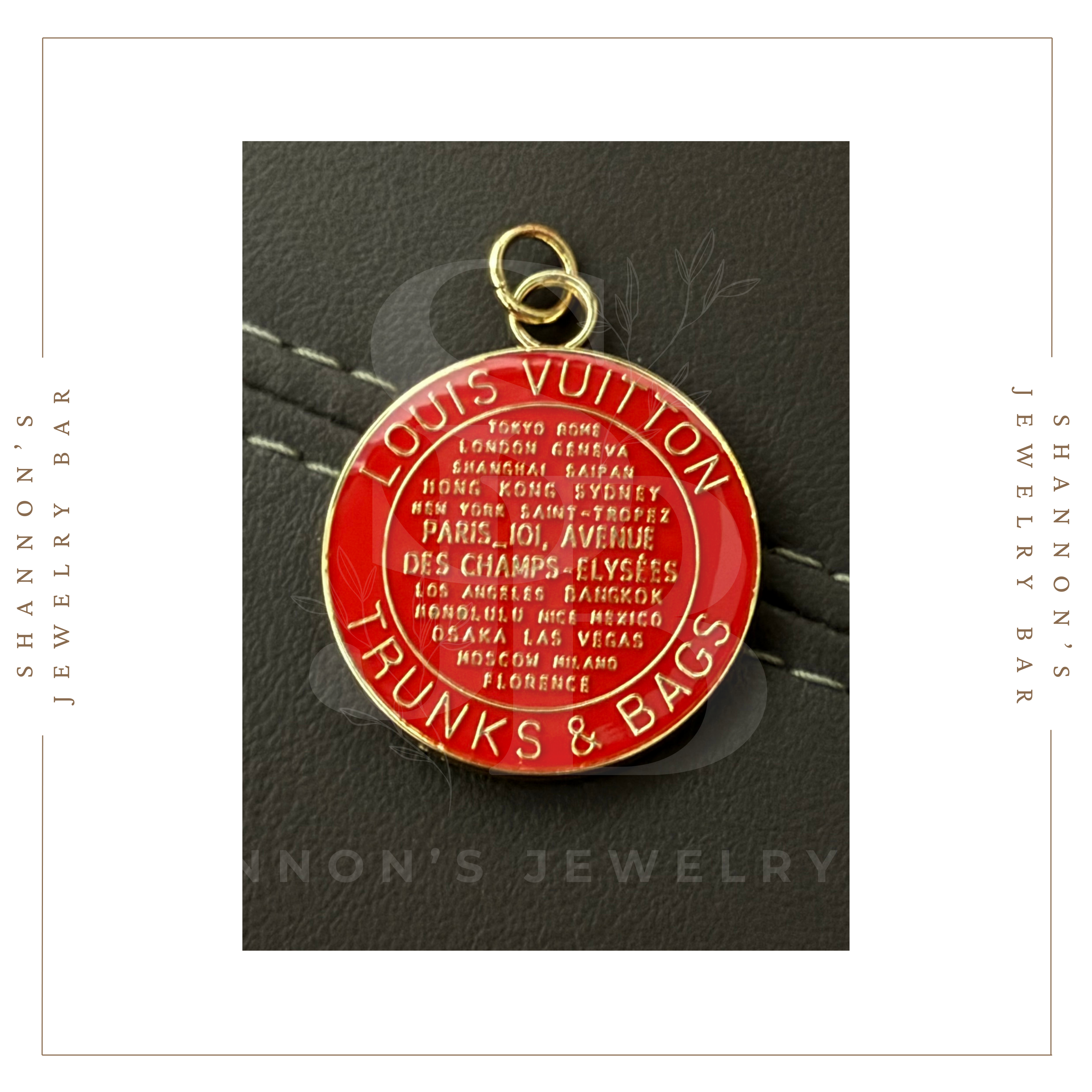 Louis Vuitton Charm Zipper Pull LV Enamel Trunks & Bags Tag