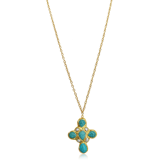 Coastal Glow Cross Necklace - Summer Jewelry