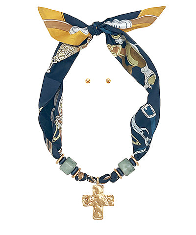 Cross Scarf Necklace
