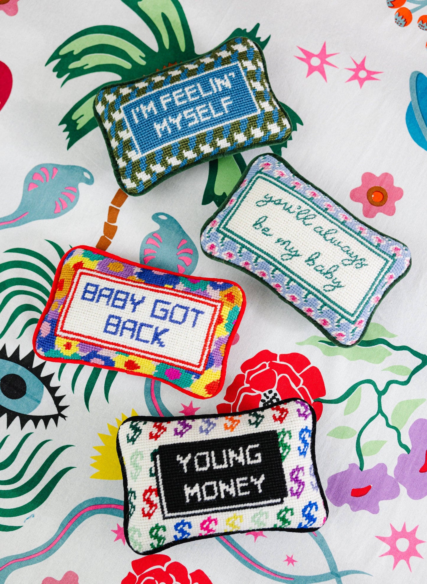 Young Money Mini Needlepoint Pillow