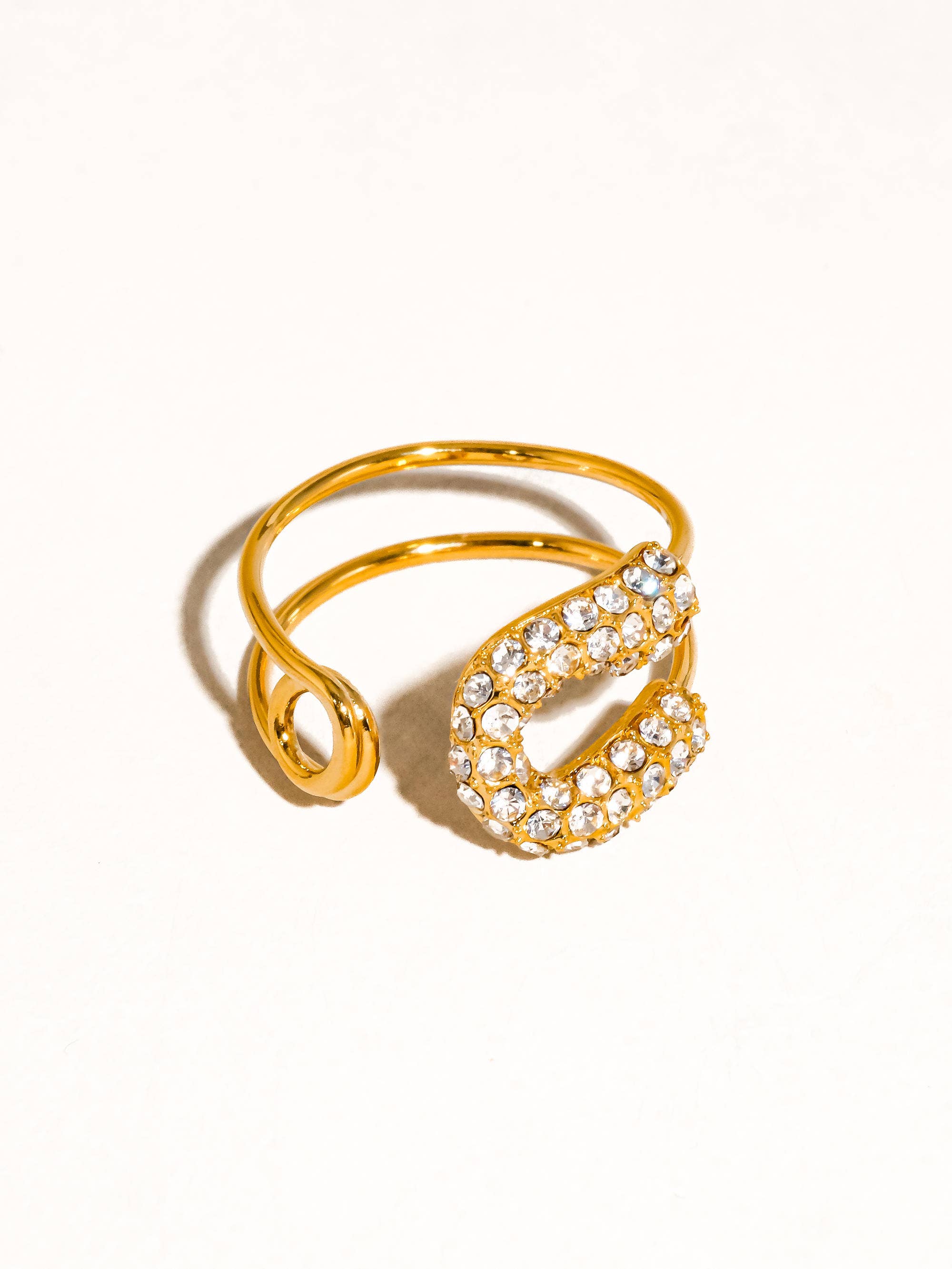 Dante 18K Gold Non-Tarnish Rhinstone Glam Ring