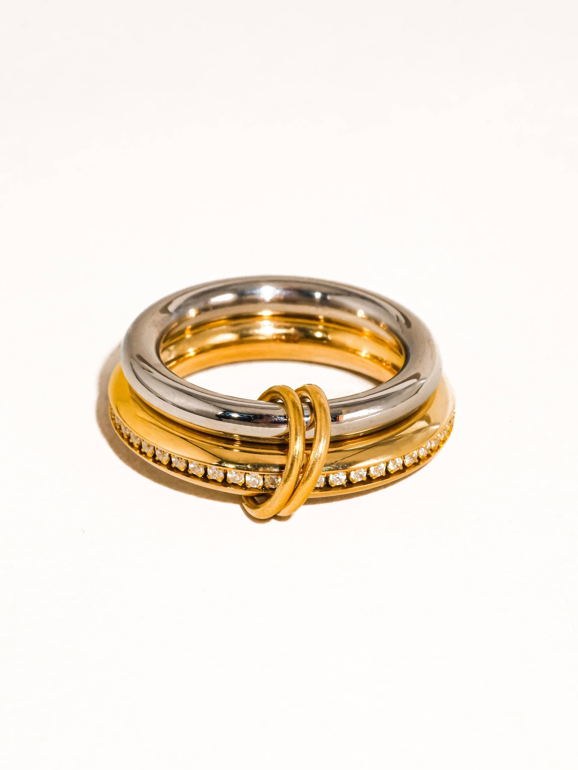 Bayard 18K Gold Non-Tarnish Multi Stack CZ Band Ring