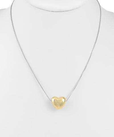 Two tone Heart Necklace