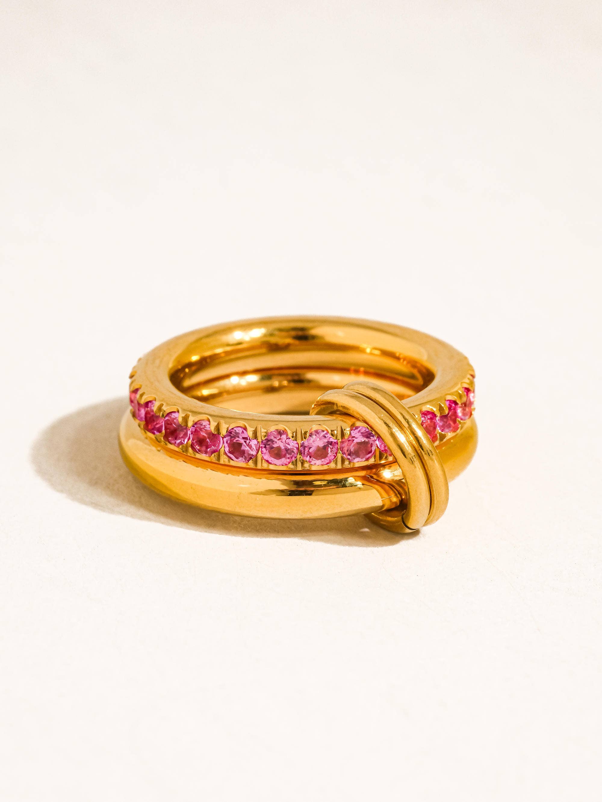 Justine 18K Gold Non-Tarnish CZ Double Hoop Ring