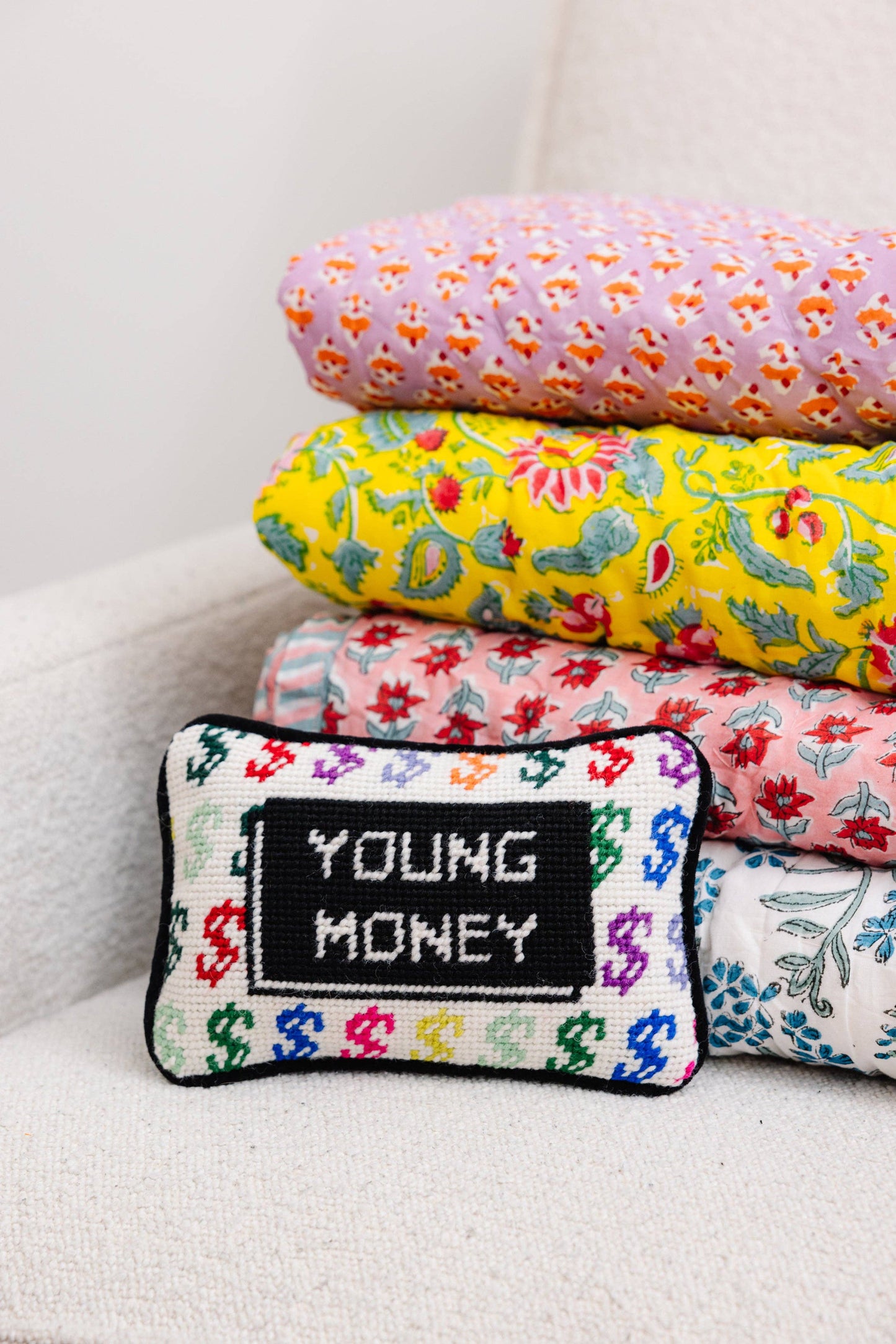 Young Money Mini Needlepoint Pillow