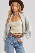 CROPPED CHUNCKY KNIT SWEATER SHRUG